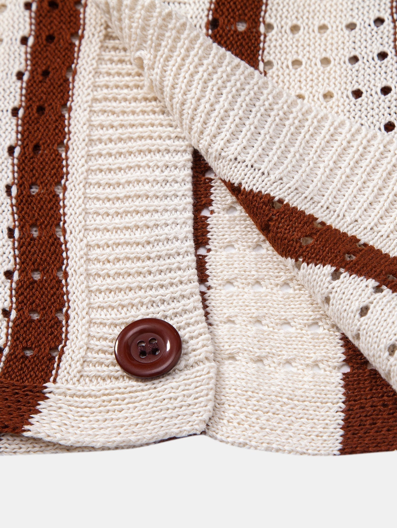 Striped Shirt Featuring Knitted Eyelets & Straight-Leg Linen Pants - Montaracrest