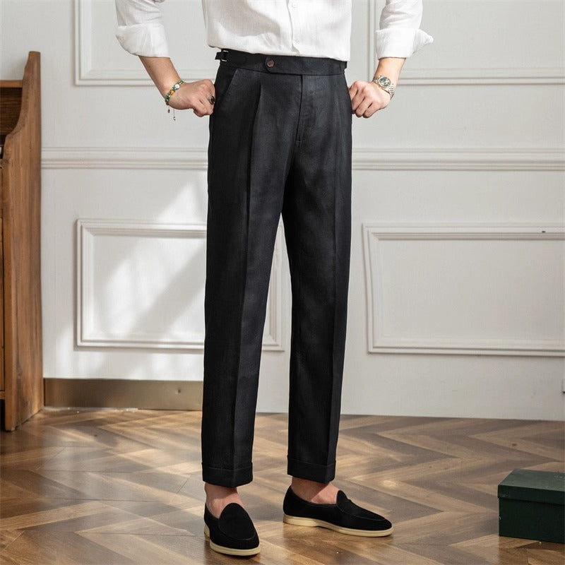 St. Barts | Pleated Linen Trousers