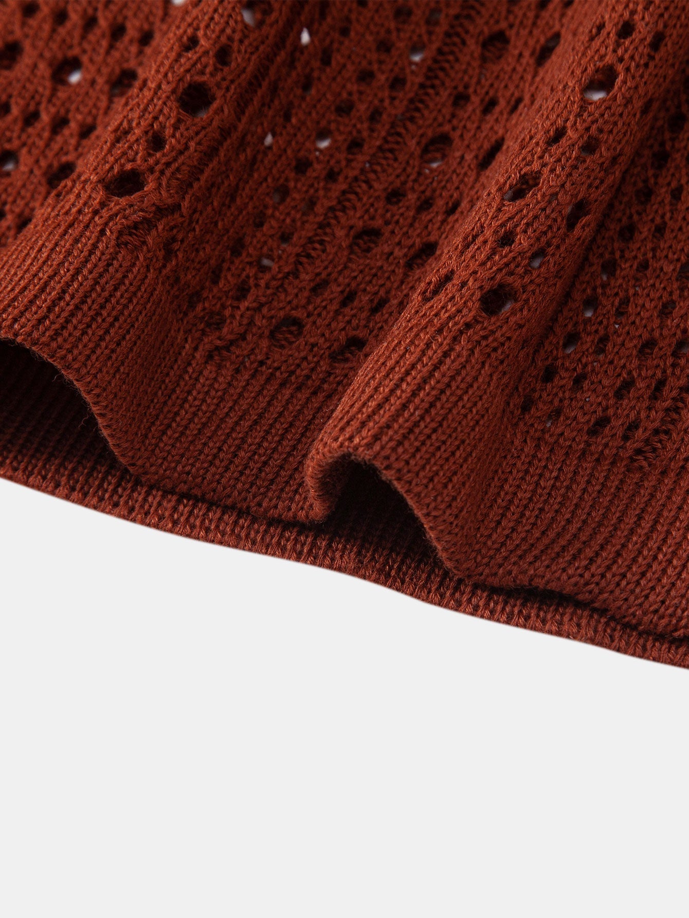 V-Neck Crochet Polo & Straight-Leg Linen Trousers