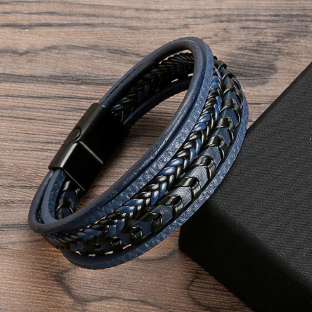 Premium Men's Leather Bracelet - Luxury Style - Montaracrest