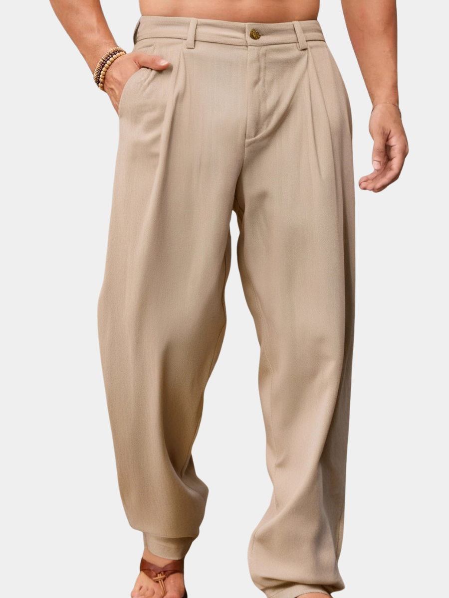 NICCOLÒ | BROAD LEG LINEN TROUSERS