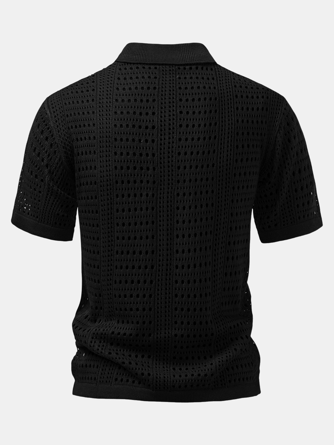 V-Neck Knit Polo Shirt