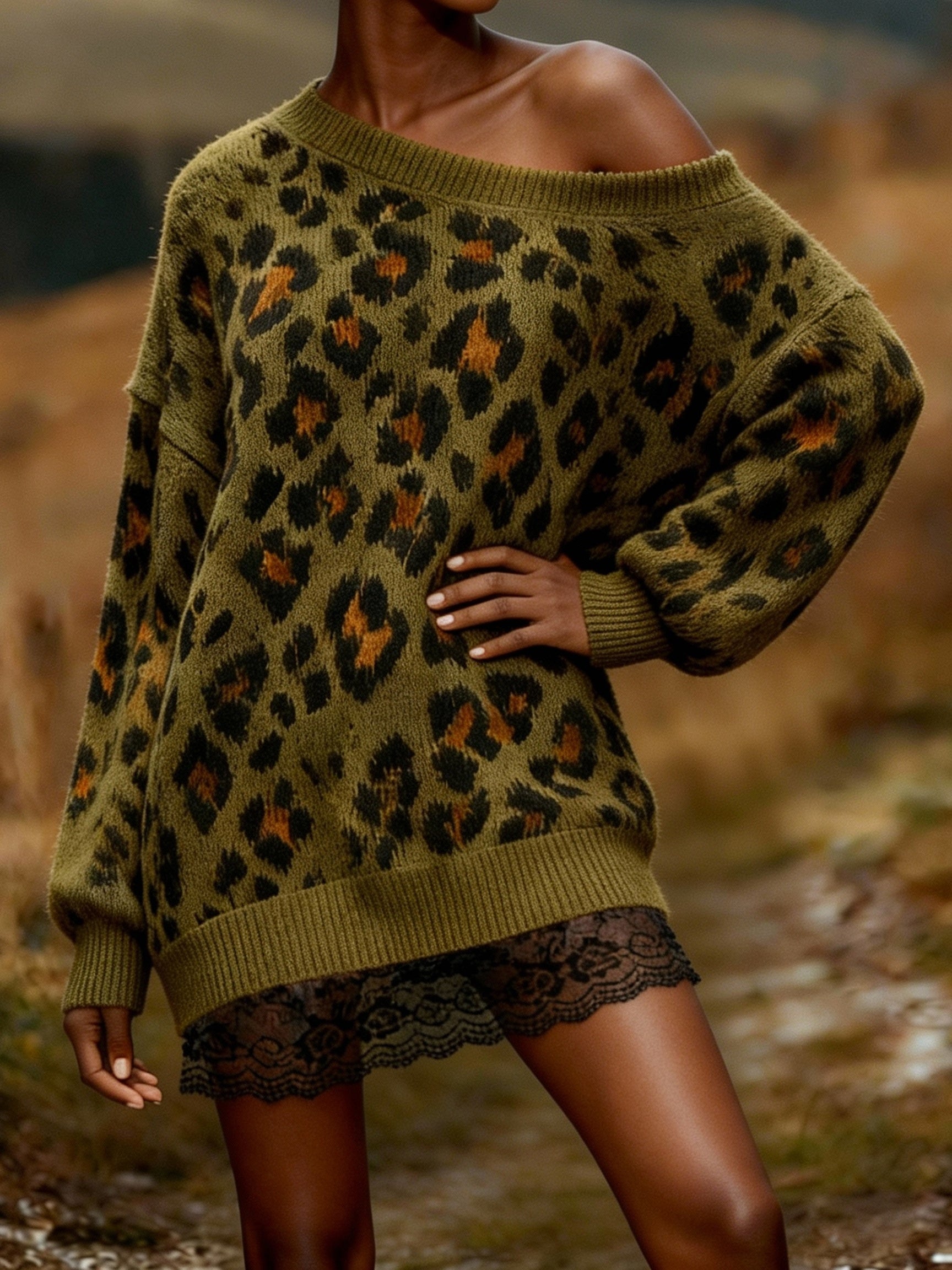 Vintage "Wild Olive" Dress