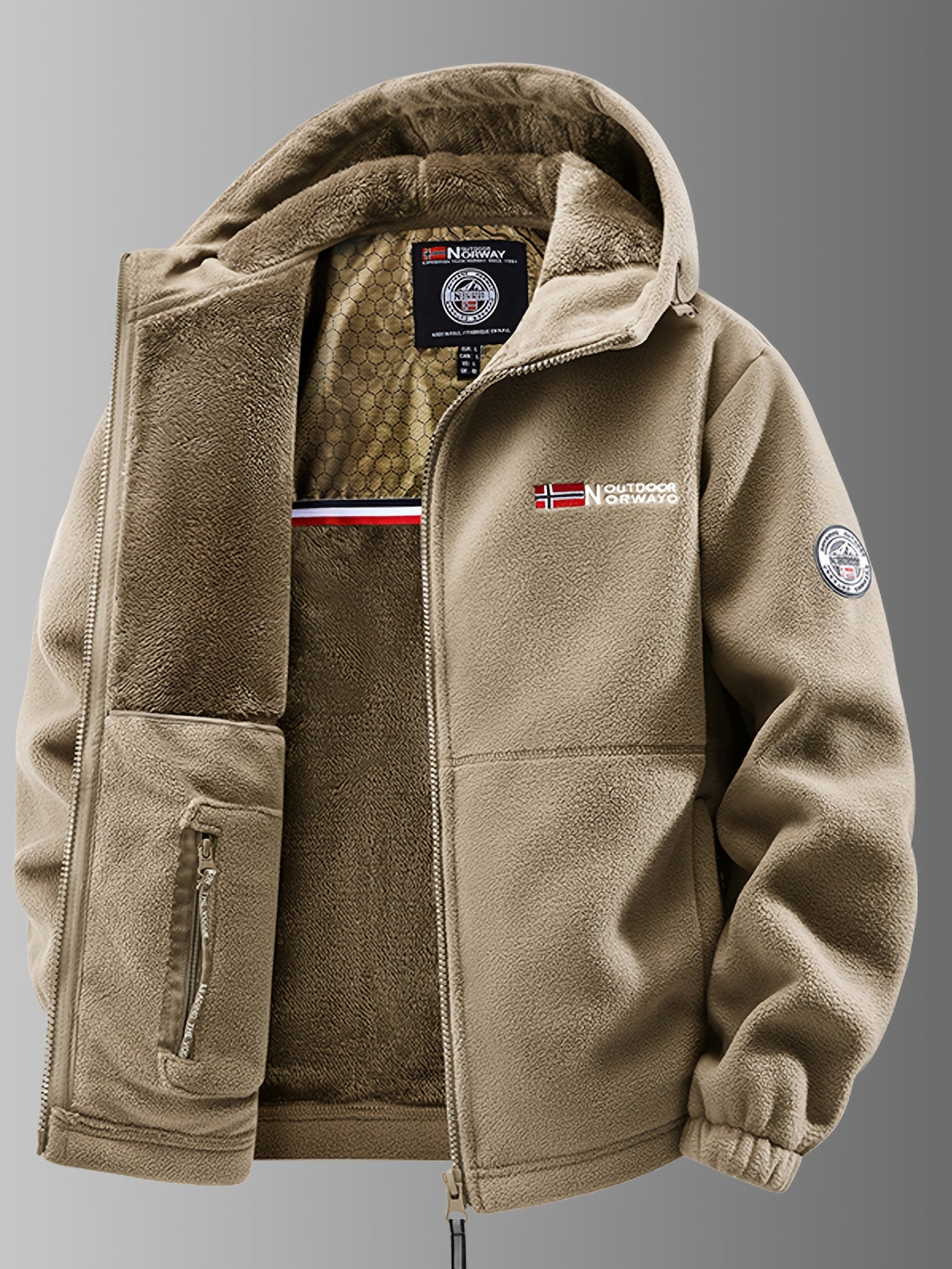 Montaracrest Nathaniel winter jacket in thermofleece, showing a cozy, insulated outdoor coat with a zip front and stand collar.