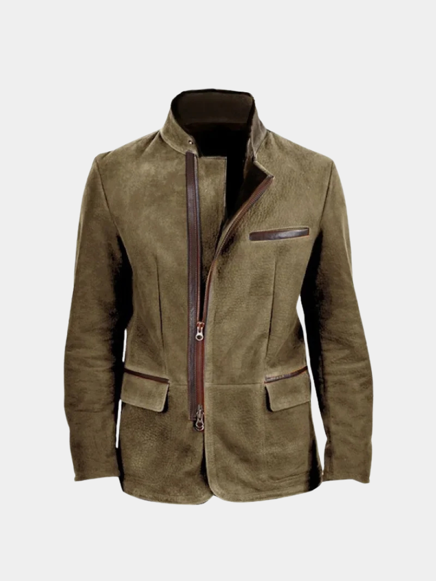 Montaracrest Bearstone field jacket in soft camoscio suede, stylish outdoor design with front pockets and classic fit.