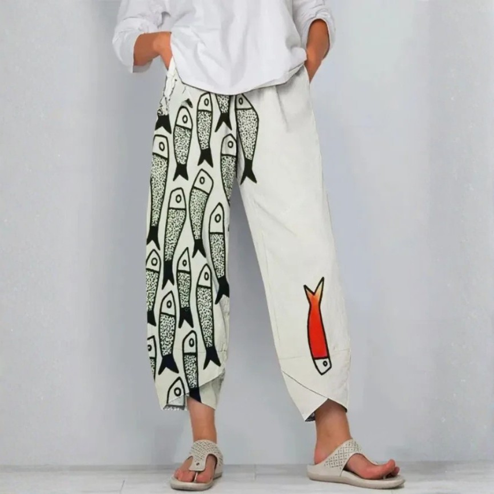 Calinda | Easy Plaid Trousers