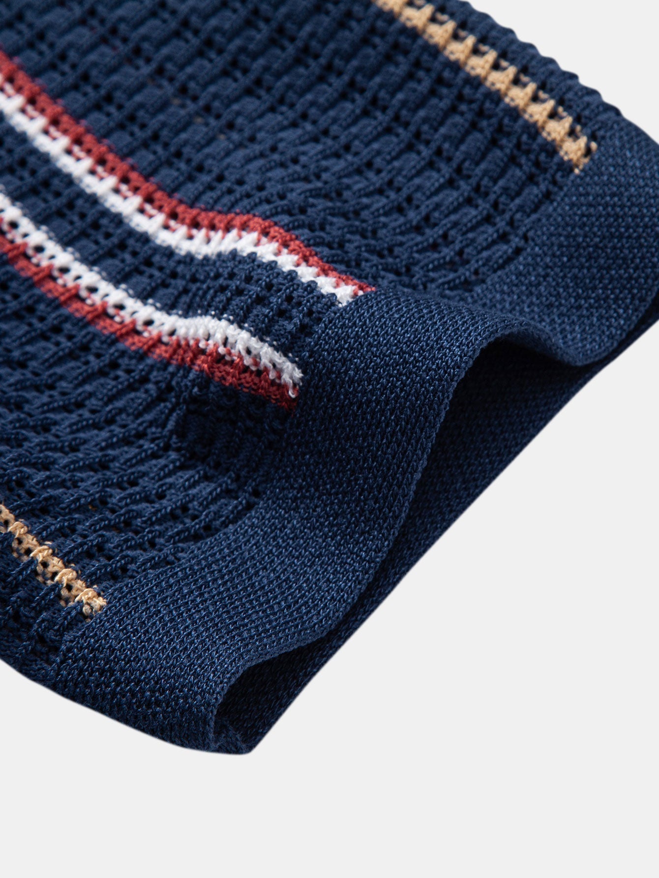 Striped Crochet Shirt with Buttons & Straight Leg Linen Trousers - Montaracrest