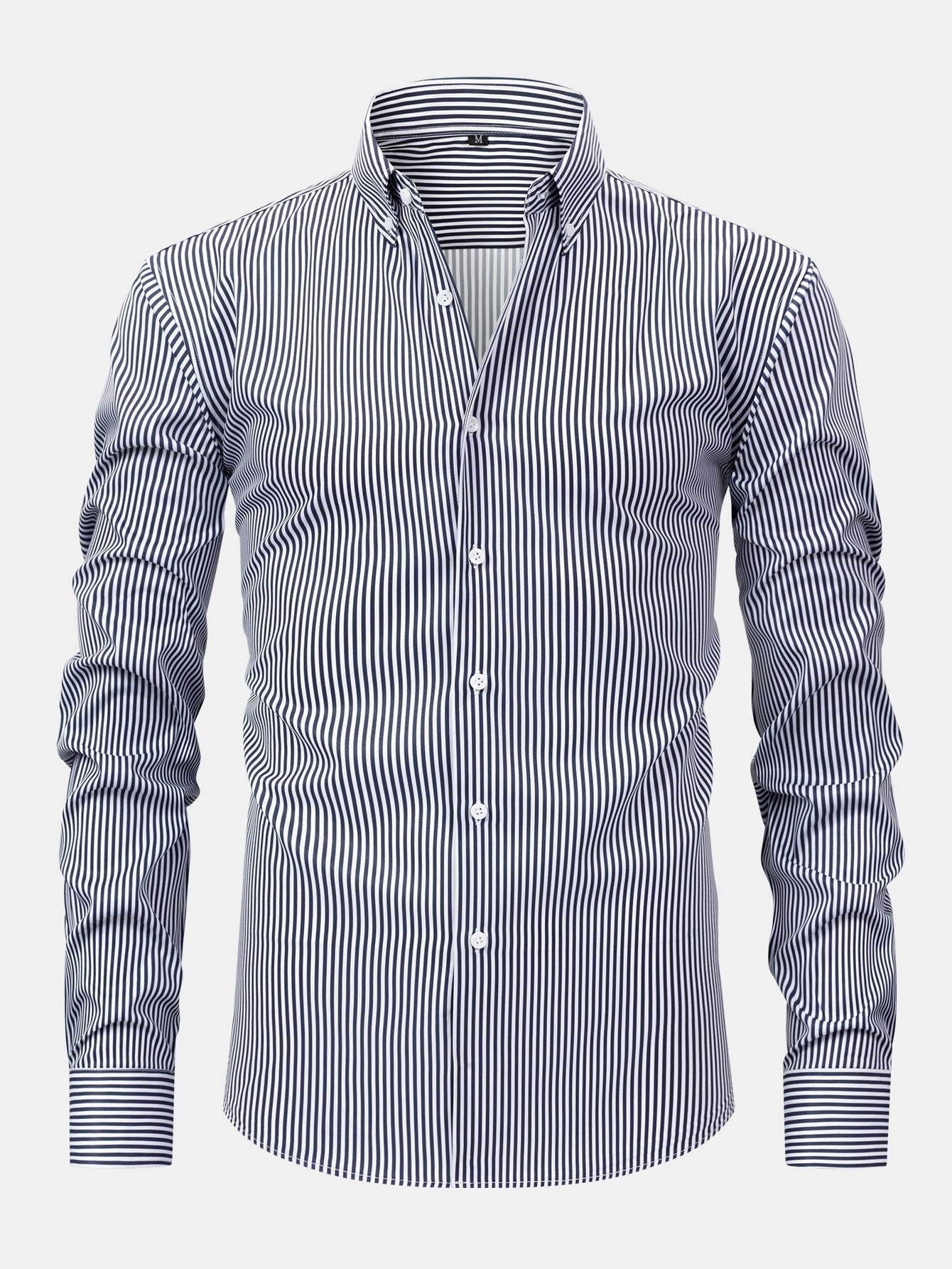 Striped Long Sleeve Shirt with Buttons & Slim Fit Tapered Pants - Montaracrest