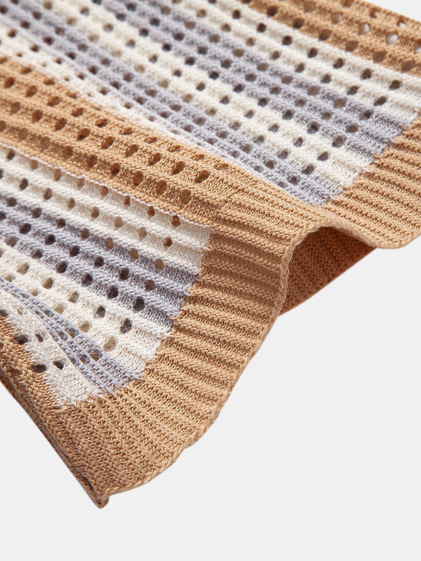 Crochet Eyelet Striped Shirt - Montaracrest