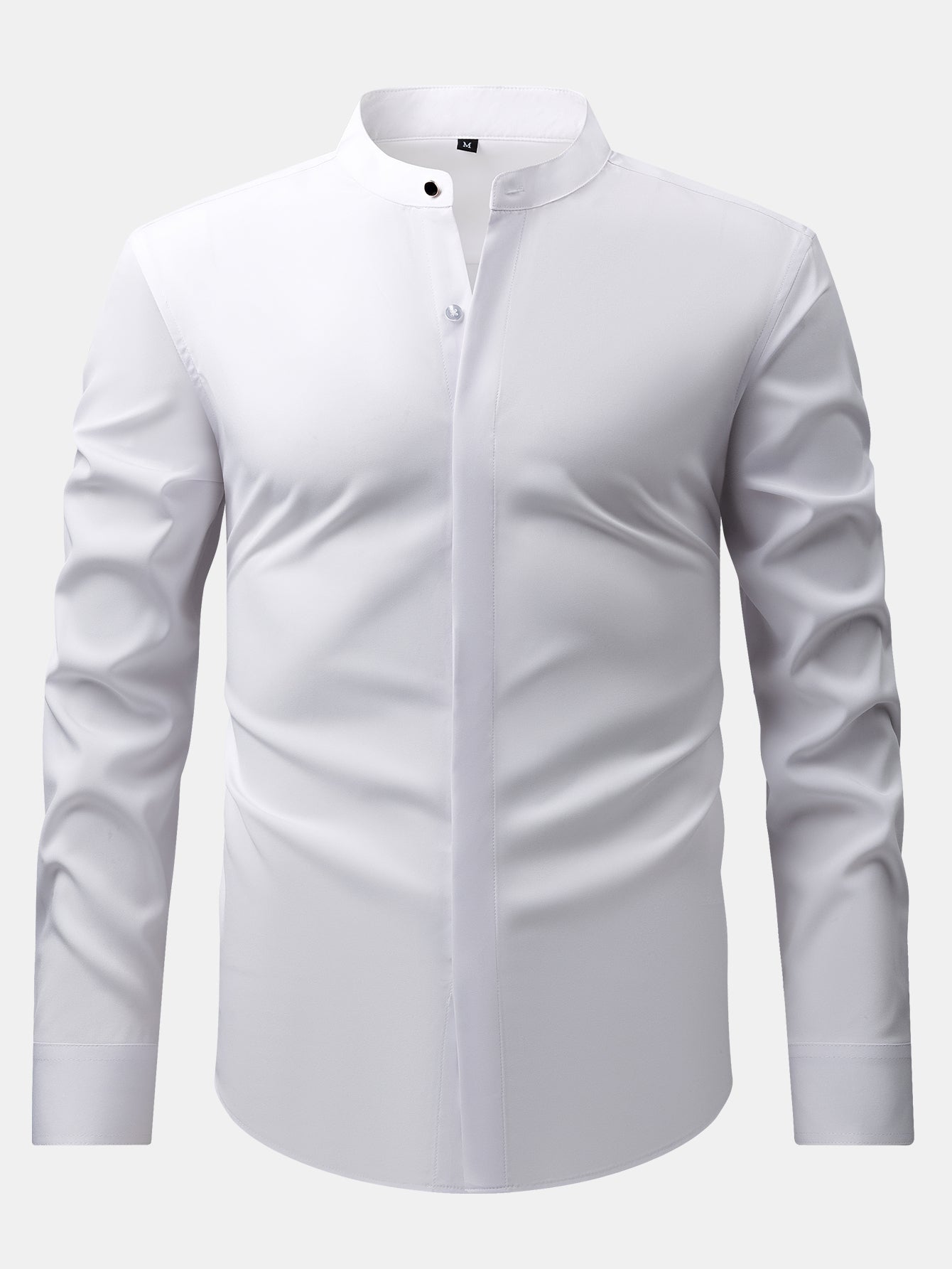 Chic High Collar Shirt with Flared Leg Slim Fit Trousers - Montaracrest