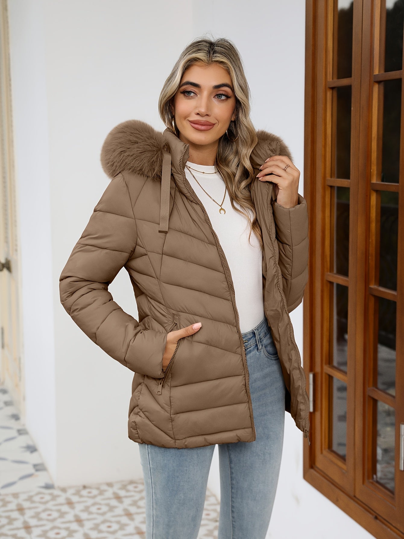 Ruby | Faux-Fur Hooded Quilted Puffer Jacket