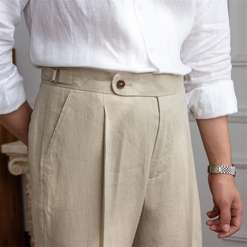 St. Barts | Pleated Linen Trousers