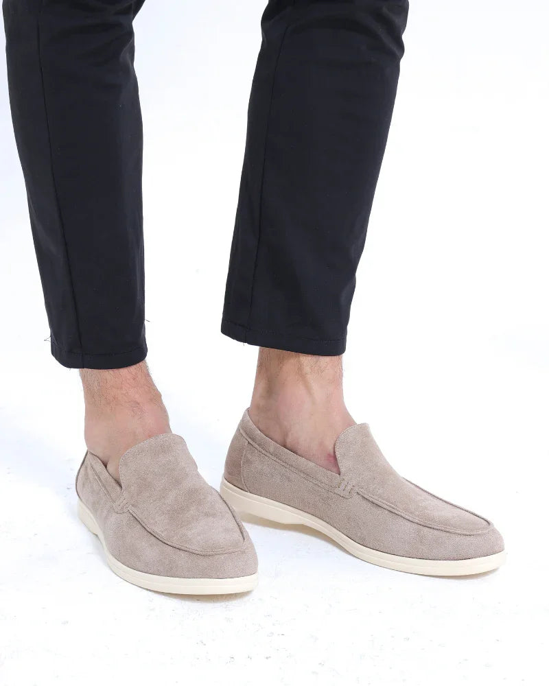Suede Leather Slip-On Loafers - Montaracrest