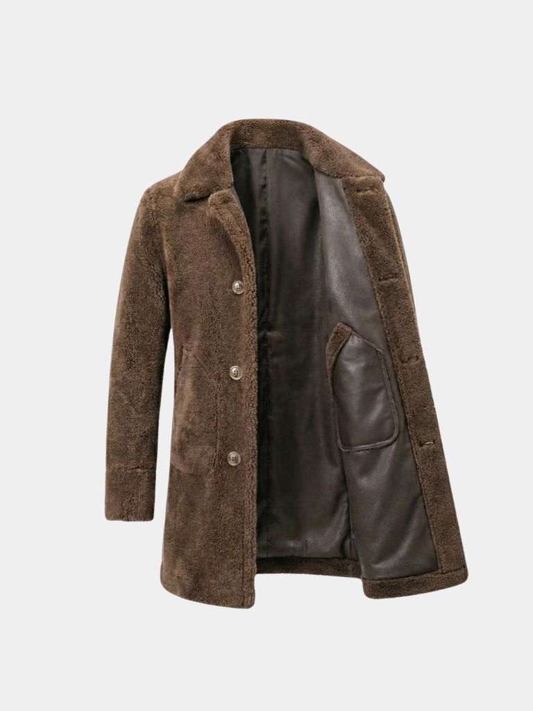 Montaracrest Giacca Doppiopetto Legacy men's double-breasted blazer in dark fabric, displayed on a hanger.