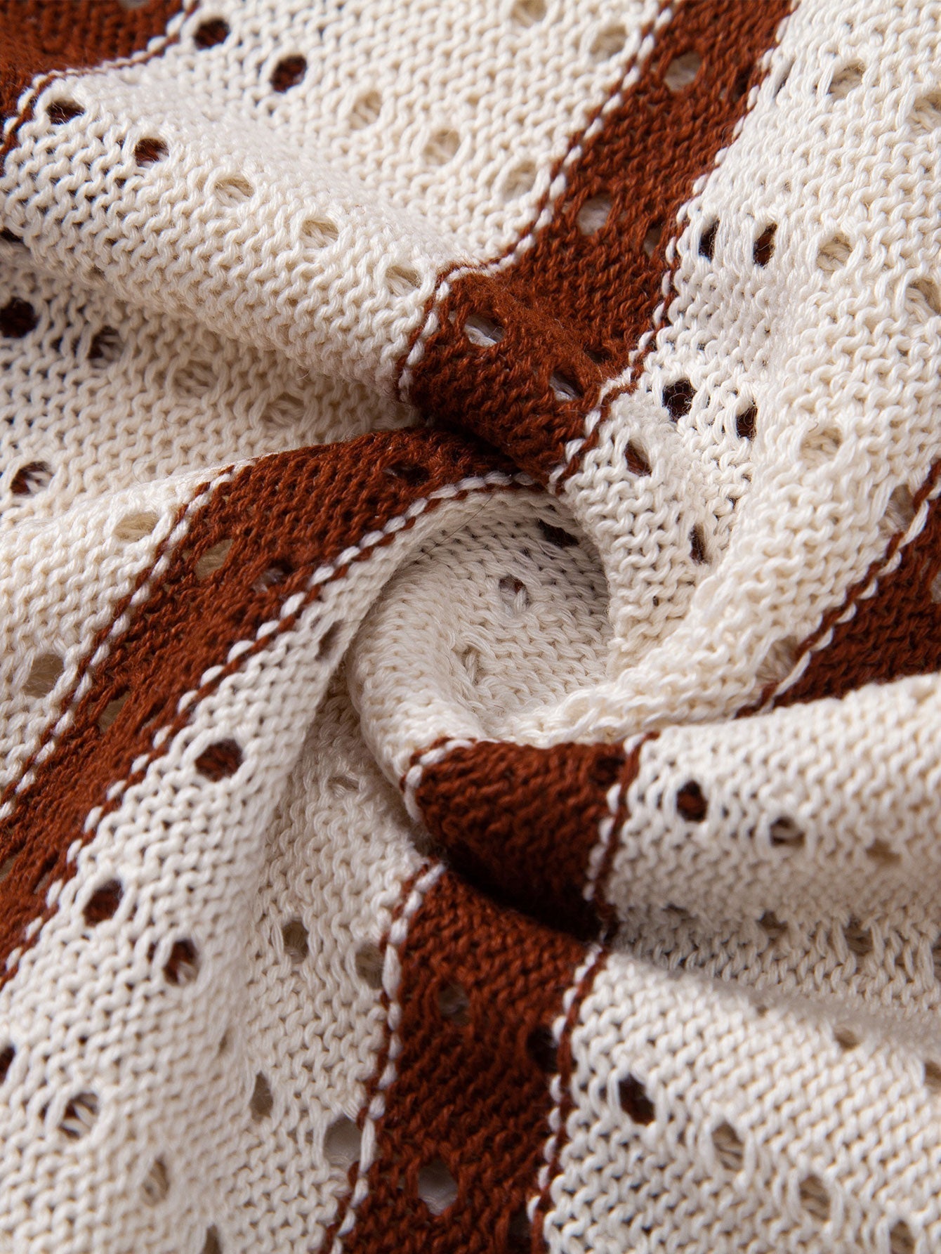 Striped Shirt Featuring Knitted Eyelets & Straight-Leg Linen Pants - Montaracrest