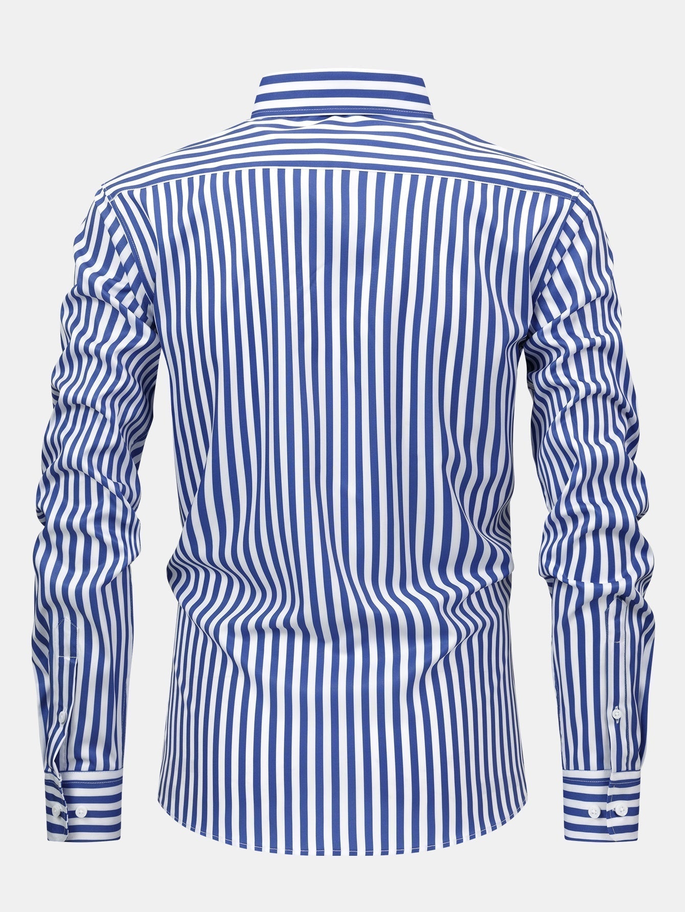 Striped Long Sleeve Button-Up Shirt with Wide Leg Slim Fit Trousers - Montaracrest