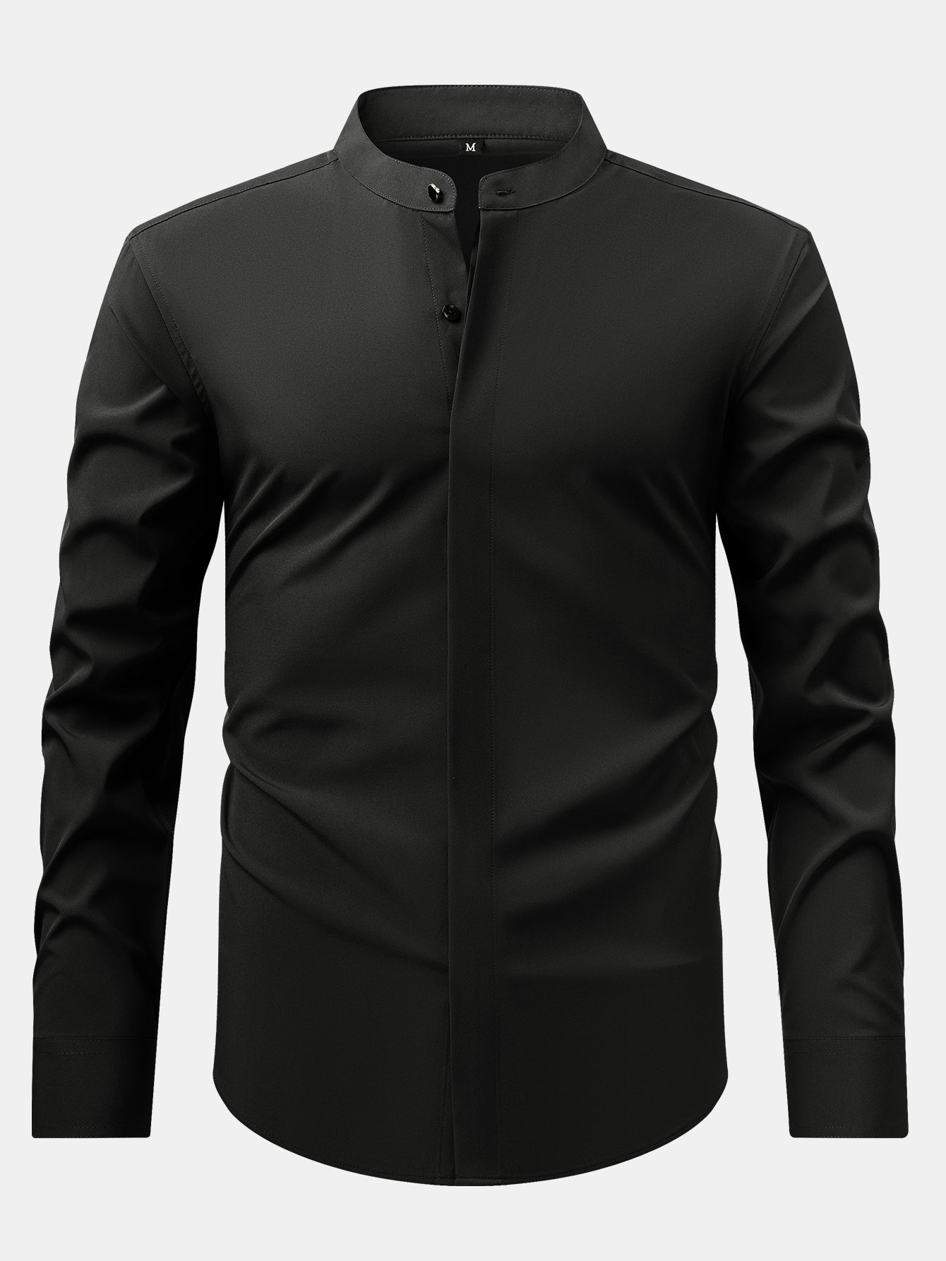 Chic High Collar Shirt with Flared Leg Slim Fit Trousers - Montaracrest