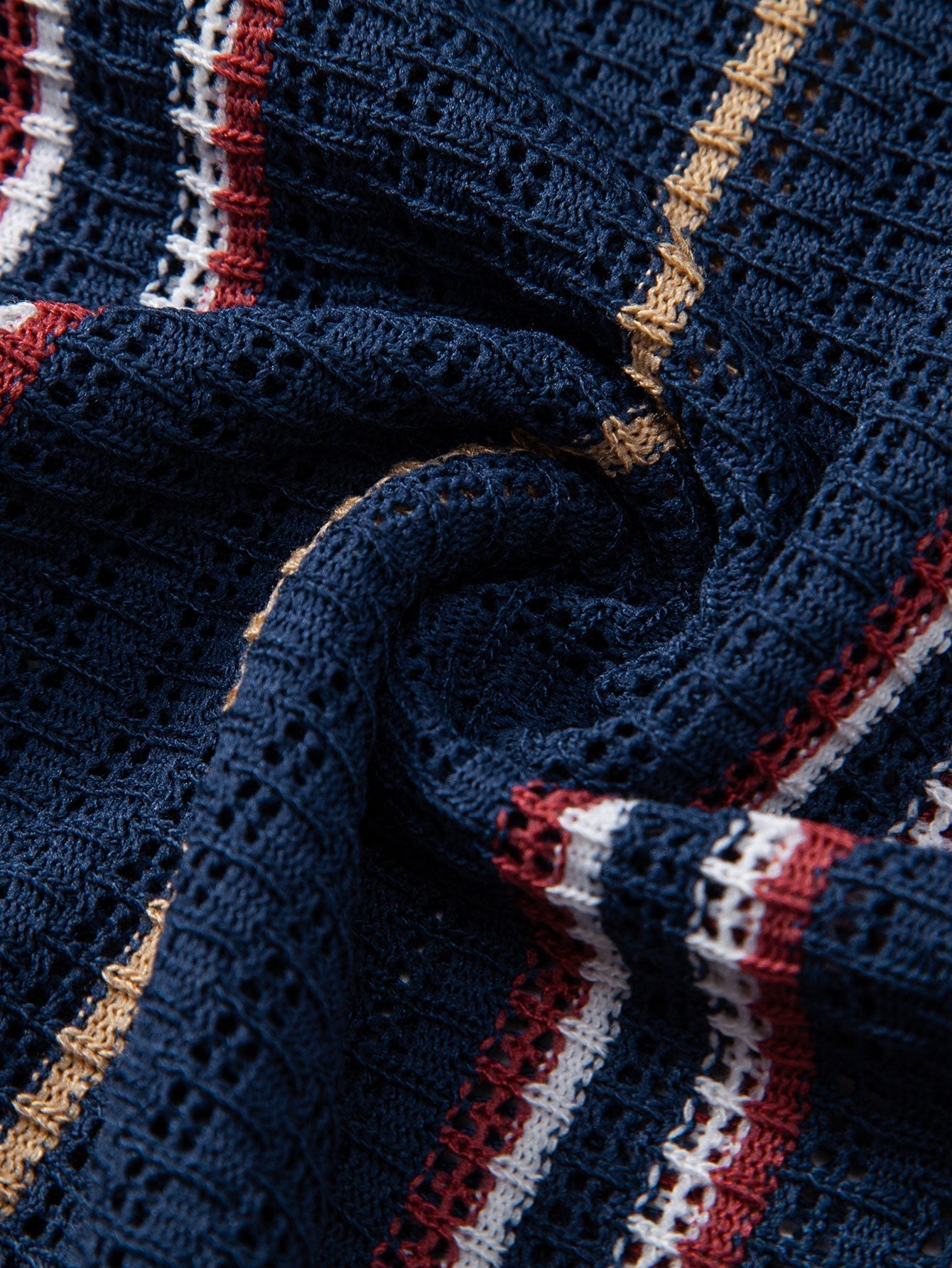 Striped Crochet Shirt with Buttons & Straight Leg Linen Trousers - Montaracrest