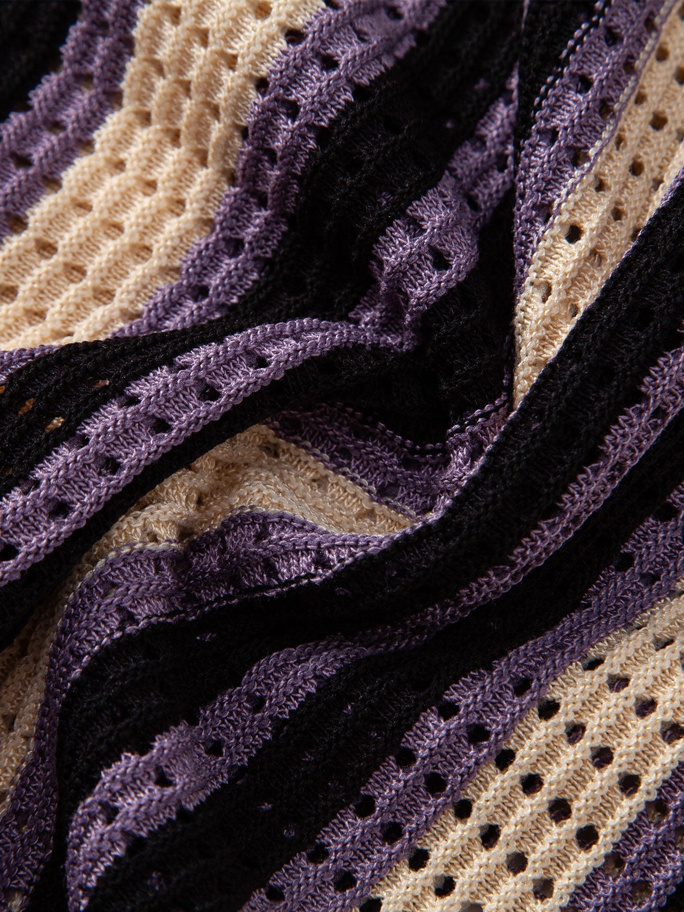 Crochet Eyelet Striped Shirt - Montaracrest