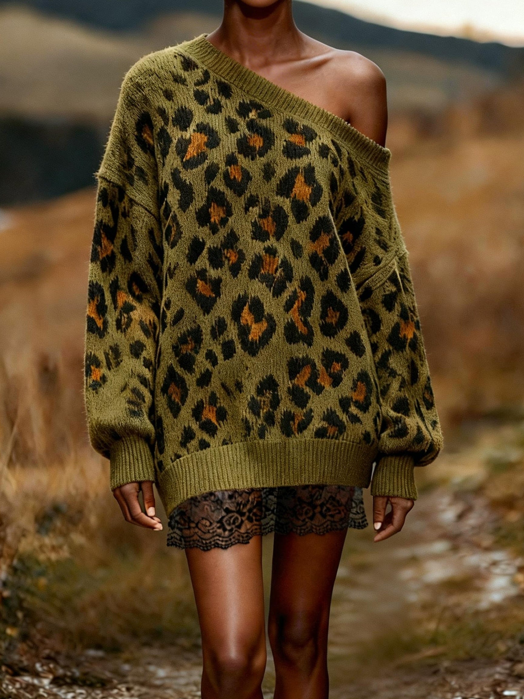 Vintage "Wild Olive" Dress