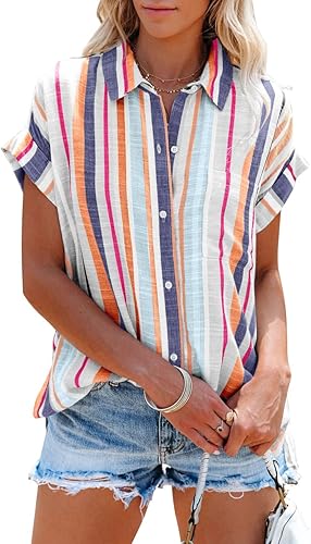 Magdalene | Striped V-Neck Blouse