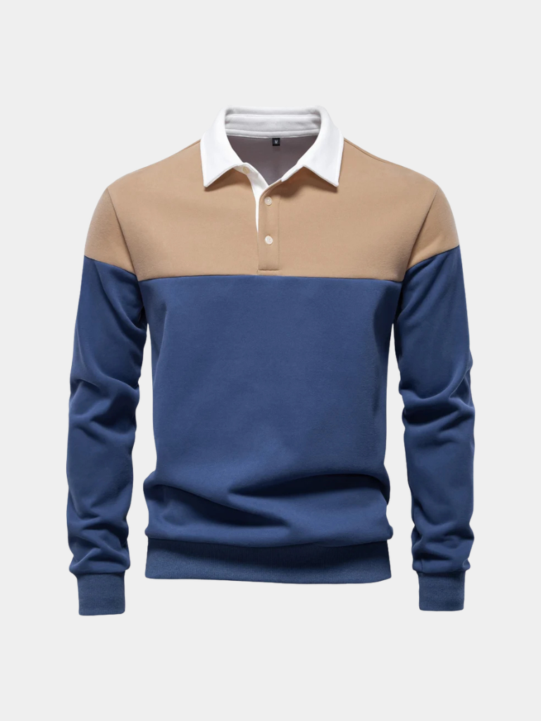 Montaracrest alpine zip-up polo pullover featuring a high neckline and classic design, shown in the product image.