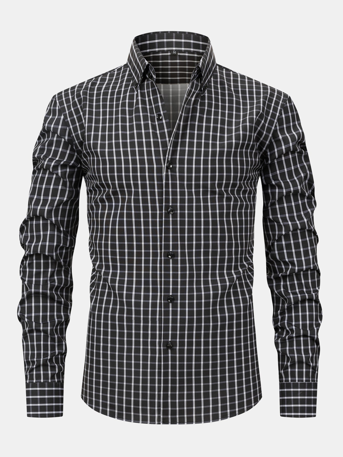 Checked Long Sleeve Shirt with Buttons & Slim Fit Narrow Leg Pants