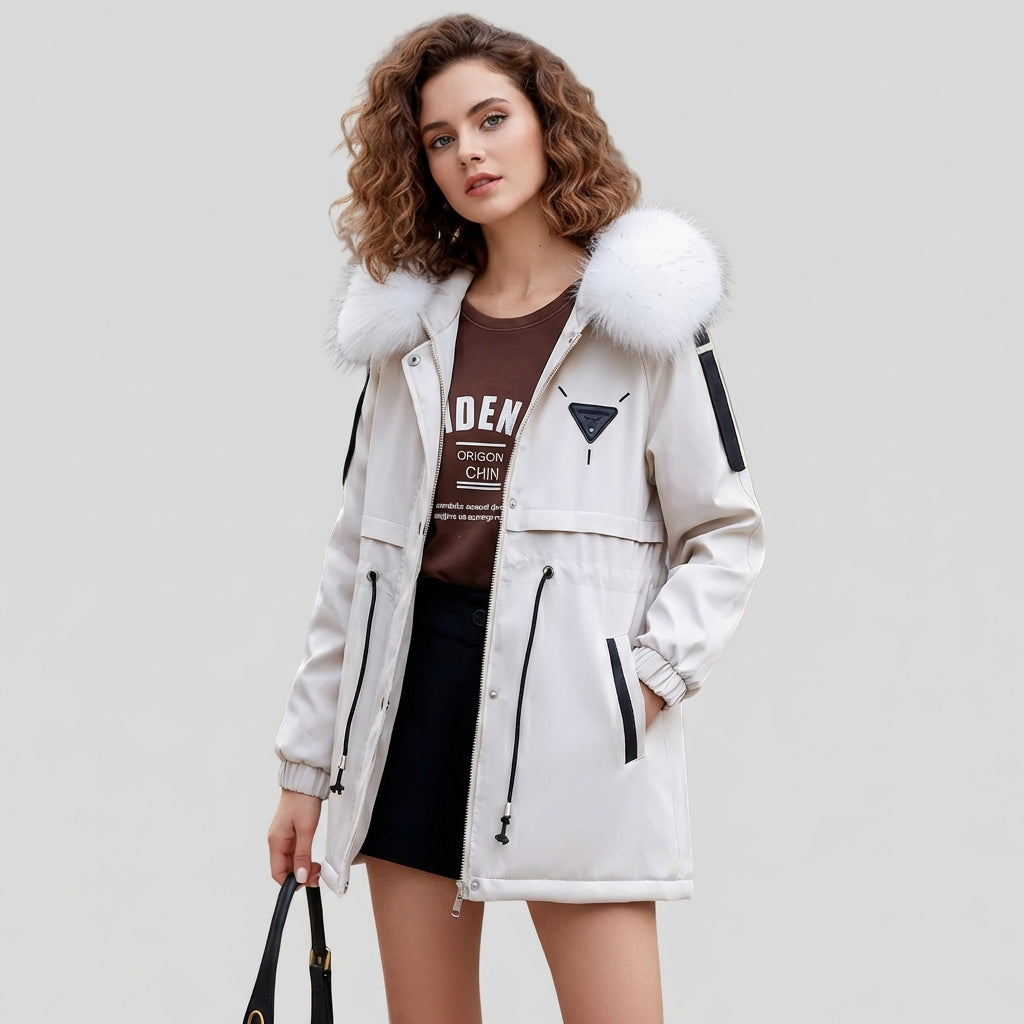 Scarlett | Faux-Fur Hood Drawstring Utility Parka