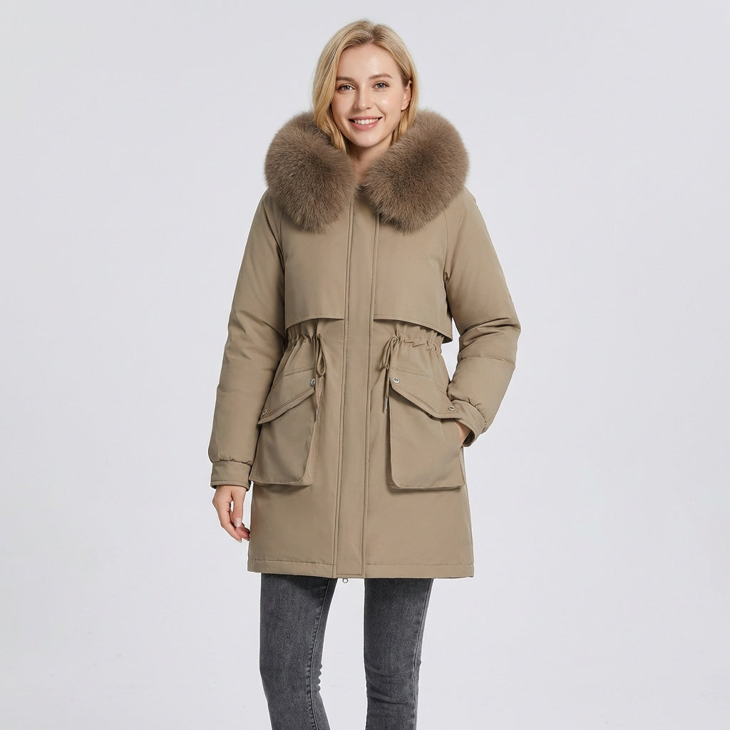 Matilda | Faux-Fur Collar Drawstring Parka Coat