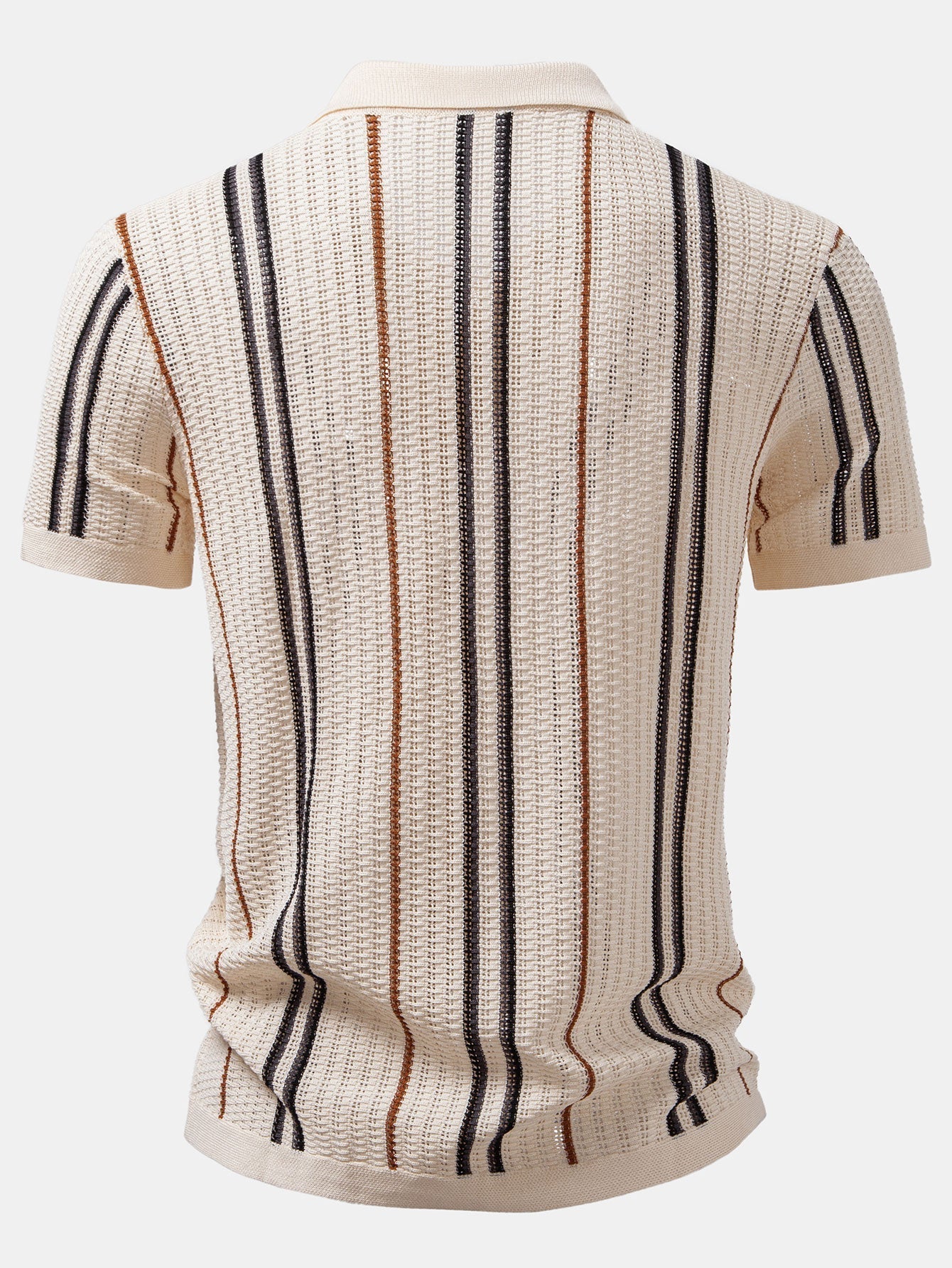 Striped Crochet Shirt with Buttons & Straight Leg Linen Trousers - Montaracrest