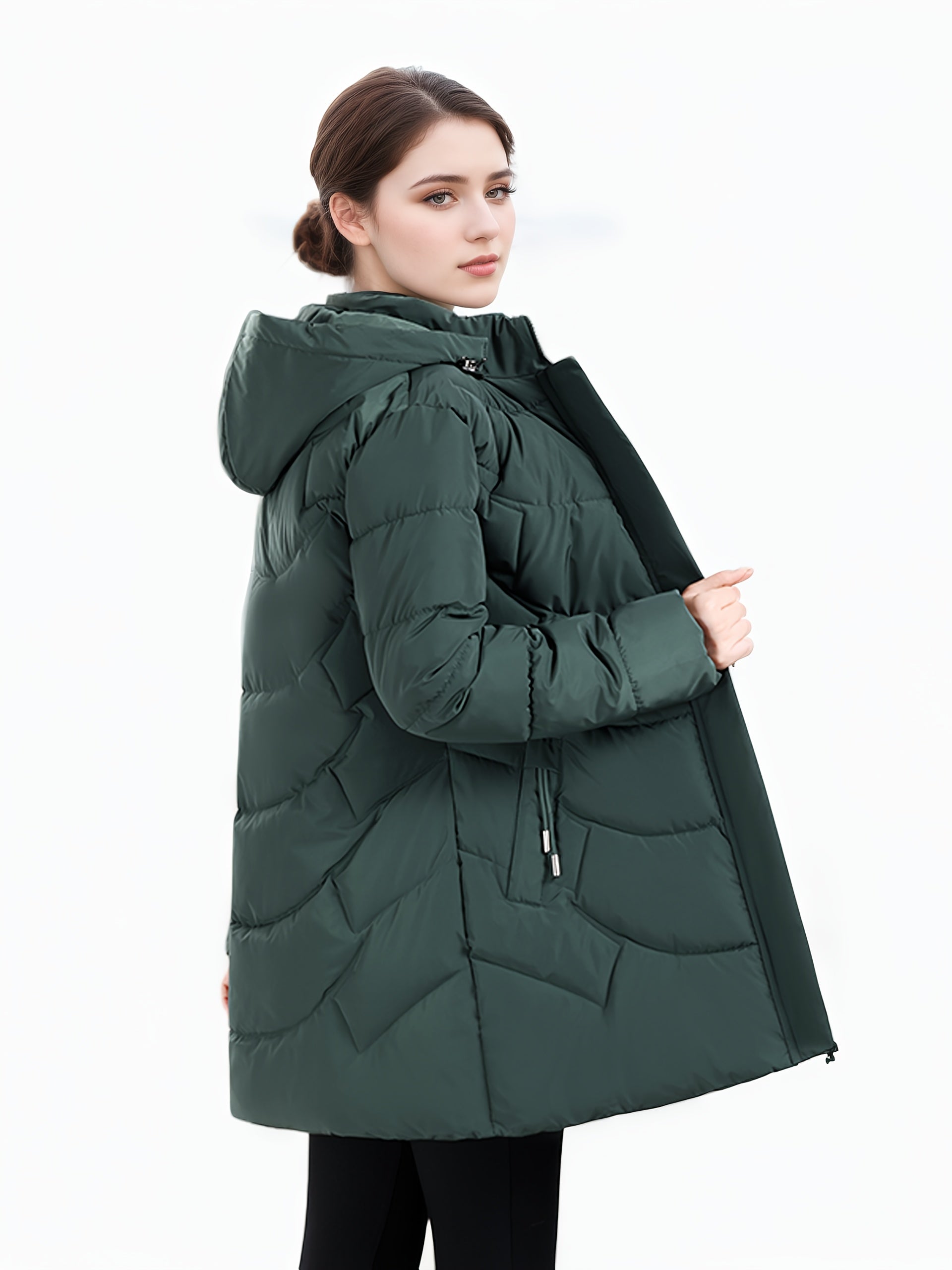 Olivia | Longline Hooded Puffer Coat