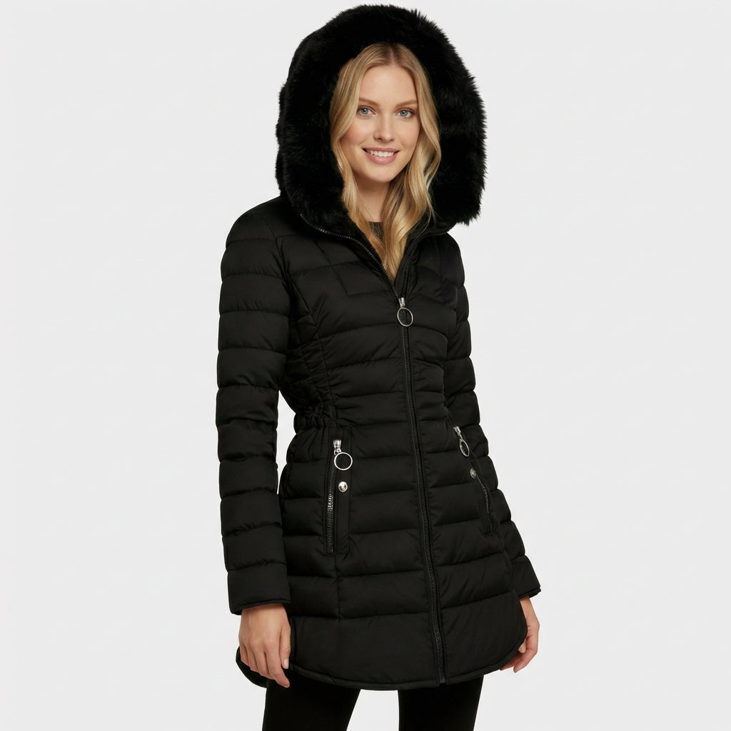 Freya | Fleece-Lined Oversized Hood Long Puffer Coat