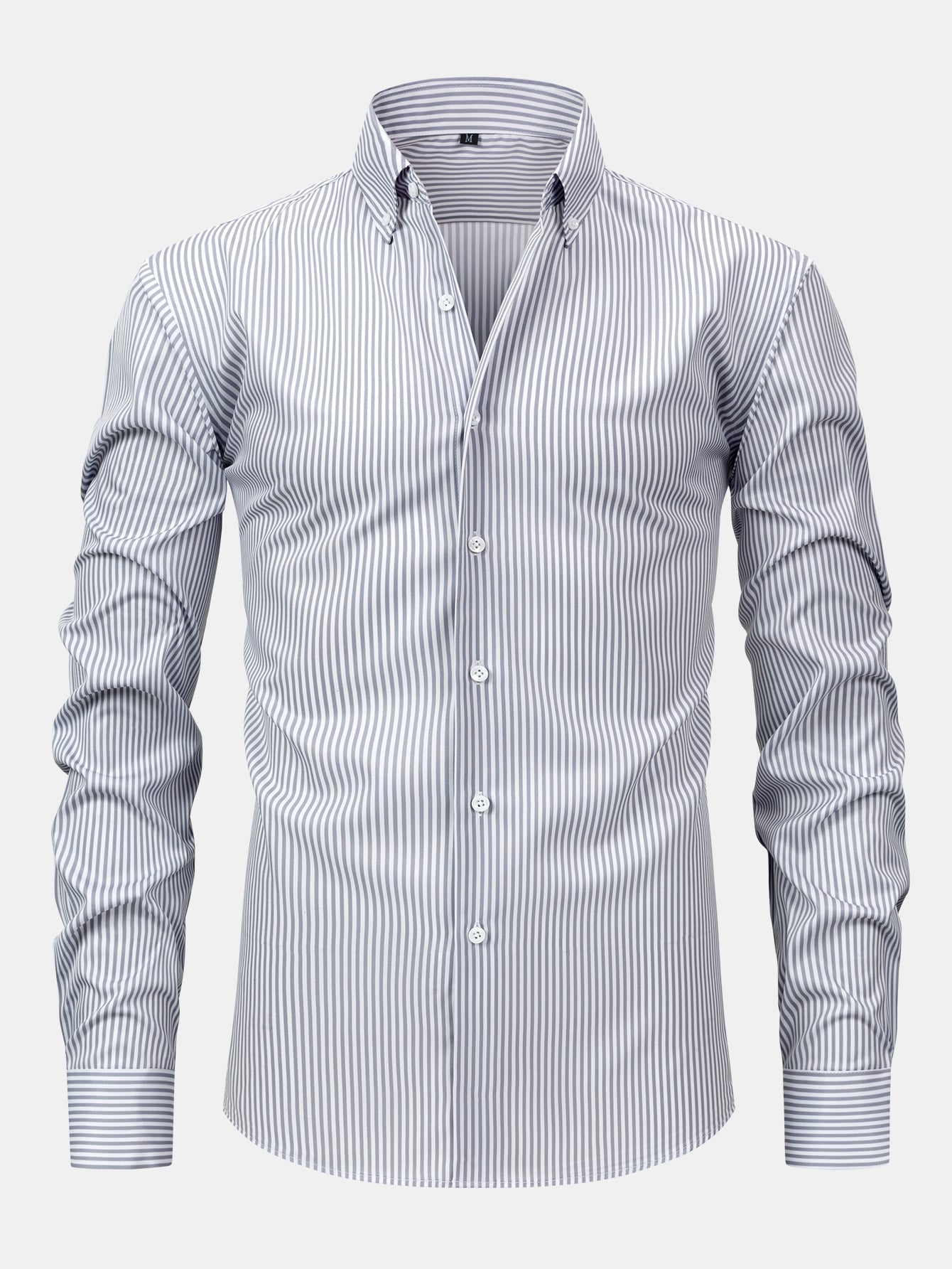 Striped Long Sleeve Shirt with Buttons & Slim Fit Tapered Pants - Montaracrest