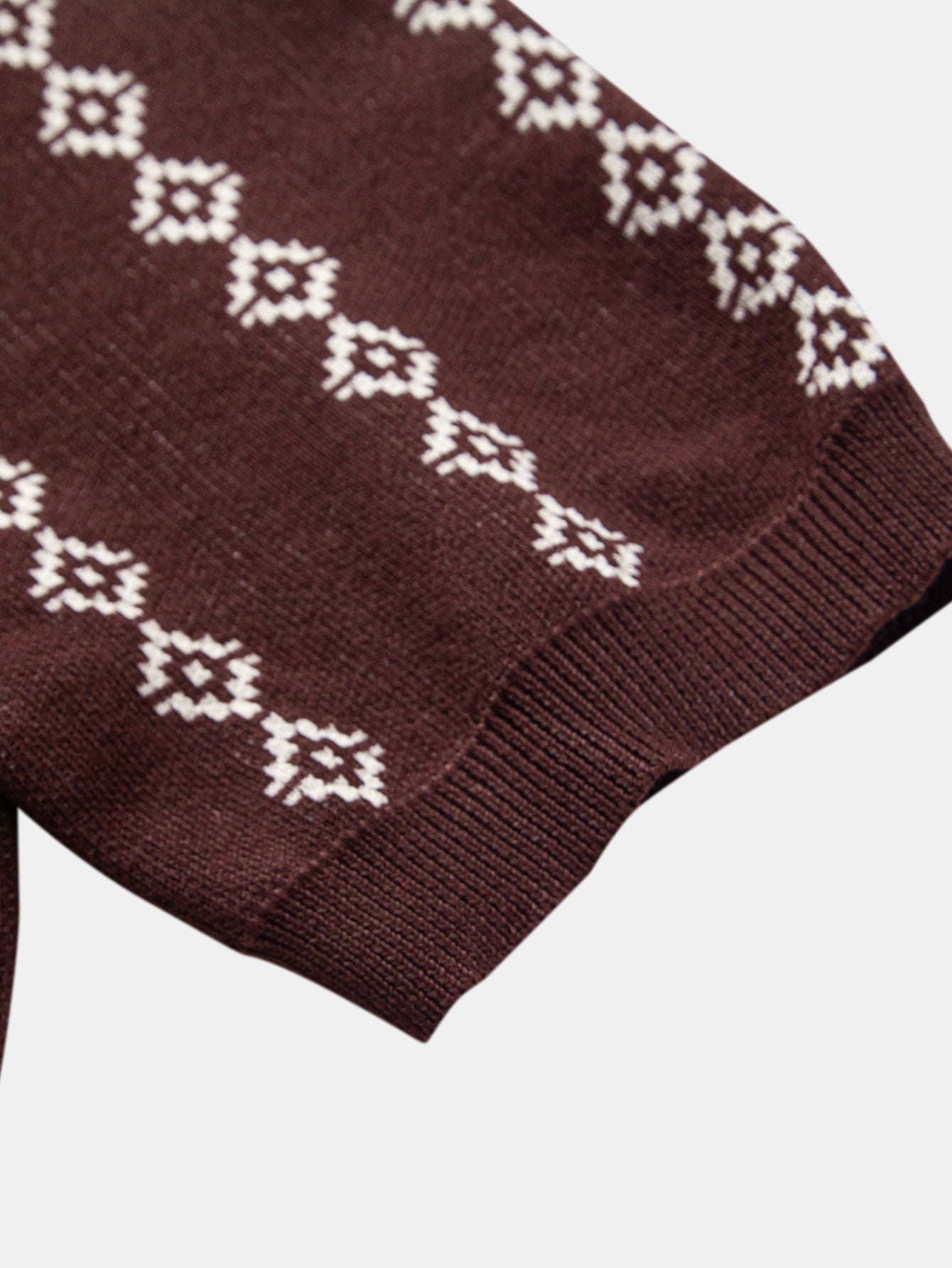 V-Neck Geometric Knit Polo - Montaracrest