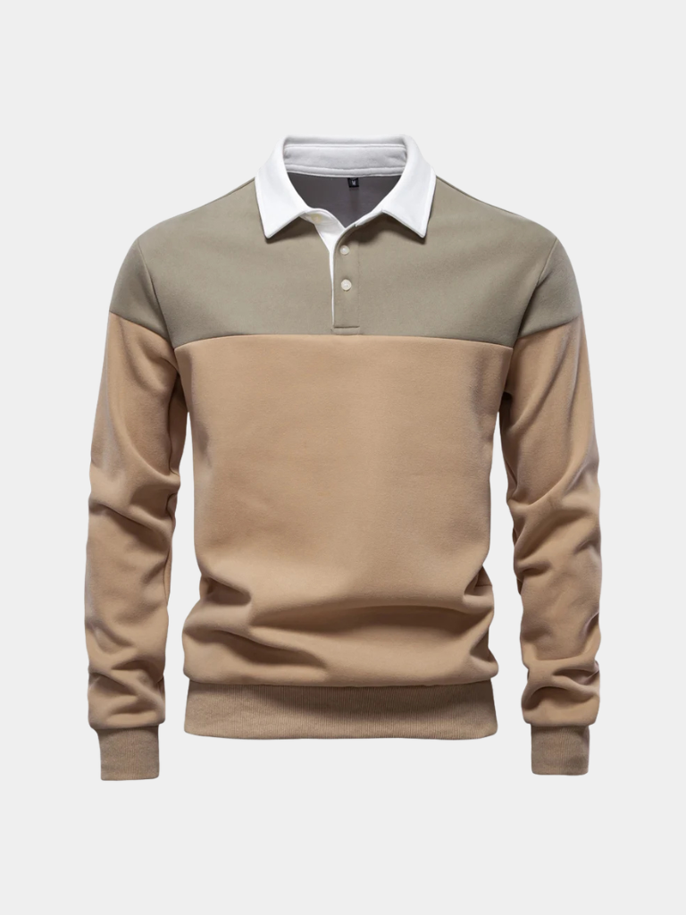 Montaracrest alpine zip polo pullover featuring a high collar and classic design, shown in a close-up image.