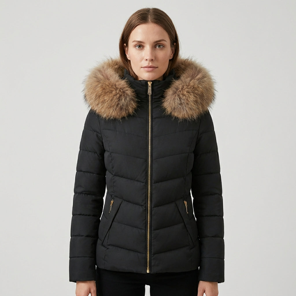 Amelia | Longline Faux-Fur Hood Puffer Coat