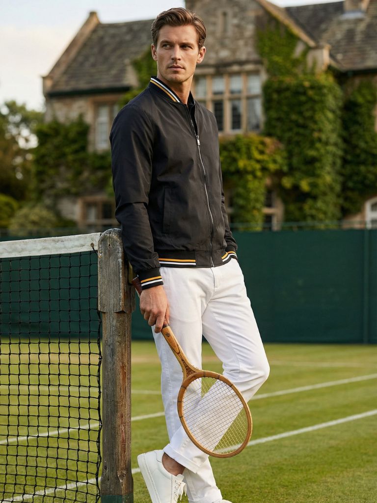 Casual Montaracrest bomber jacket with zip closure and ribbed cuffs, shown in a stylish, relaxed fit.