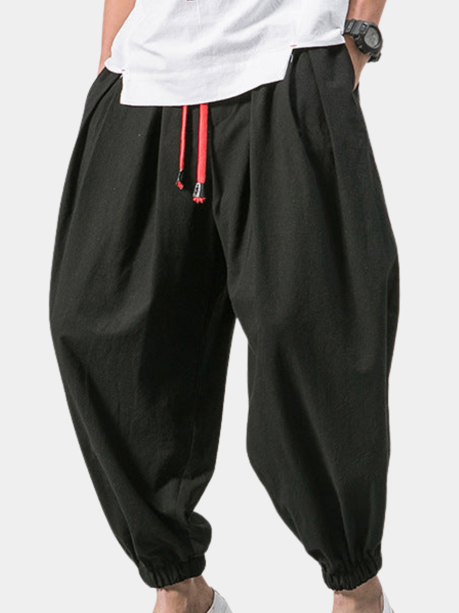 Relaxed Fit Oversized Cotton Pants - Montaracrest