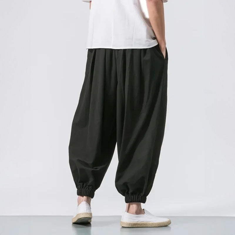 Relaxed Fit Oversized Cotton Pants - Montaracrest
