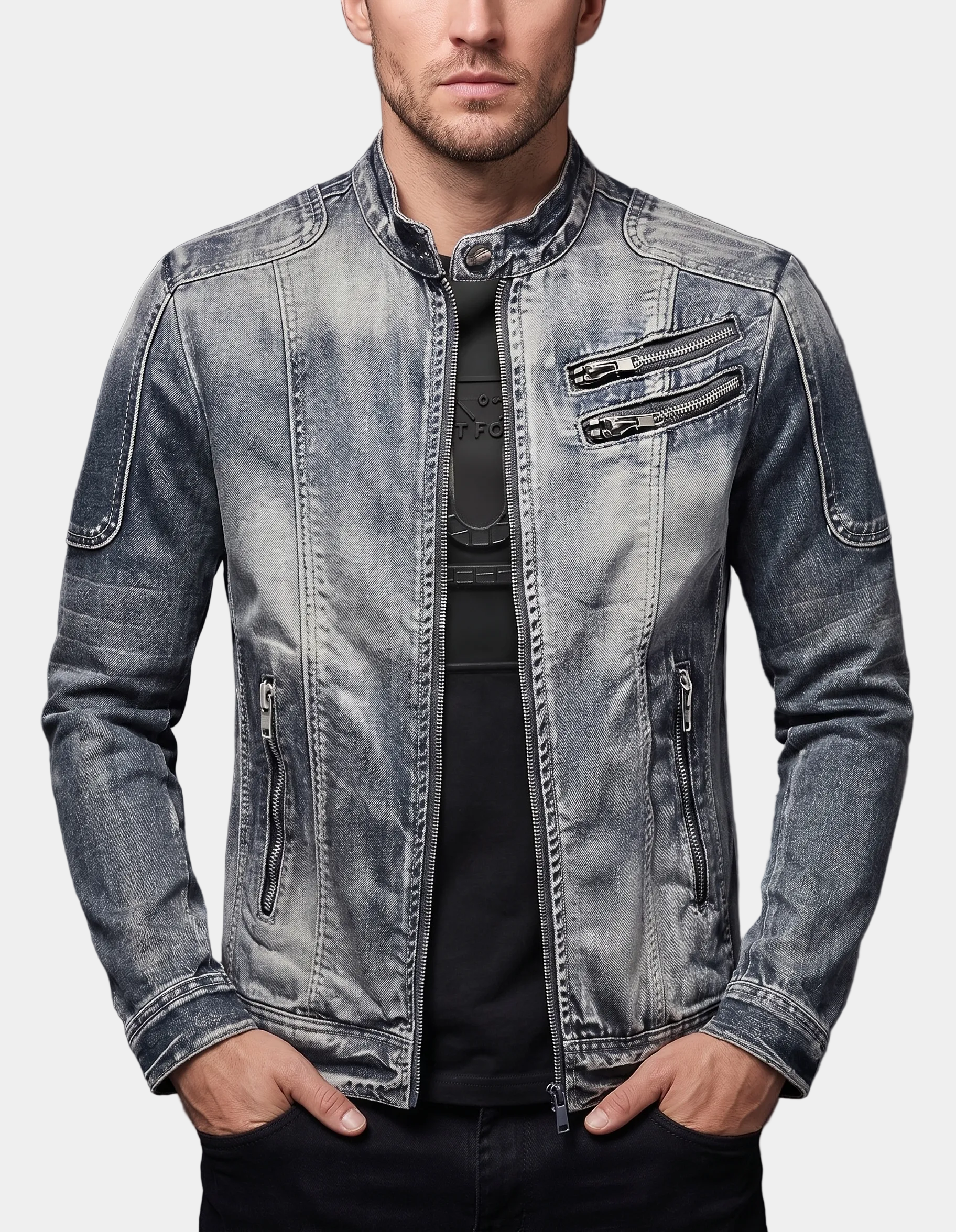 Montara & Crest denim jacket, Hills style, featuring classic blue denim fabric and button closures on a casual fit.