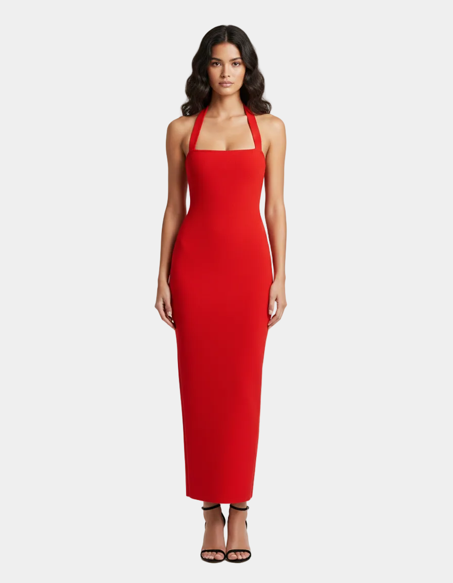 Abito Maxi Slim Fit con Scollo Halter - Montaracrest