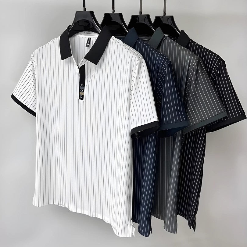 Refined Striped Polo Shirt