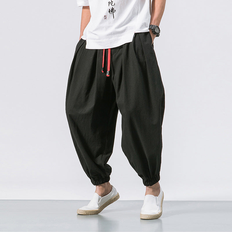 Relaxed Fit Oversized Cotton Pants - Montaracrest