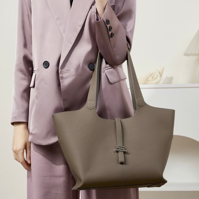 2025 New Women's Genuine Leather Large Capacity Commuter Tote Bag