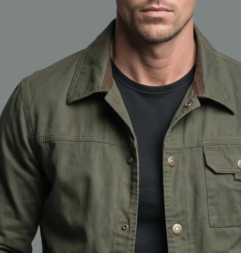 Montara & Crest Giacca Brenton Vintage in cotton, showcasing a stylish, classic design with a tailored fit and textured fabric.