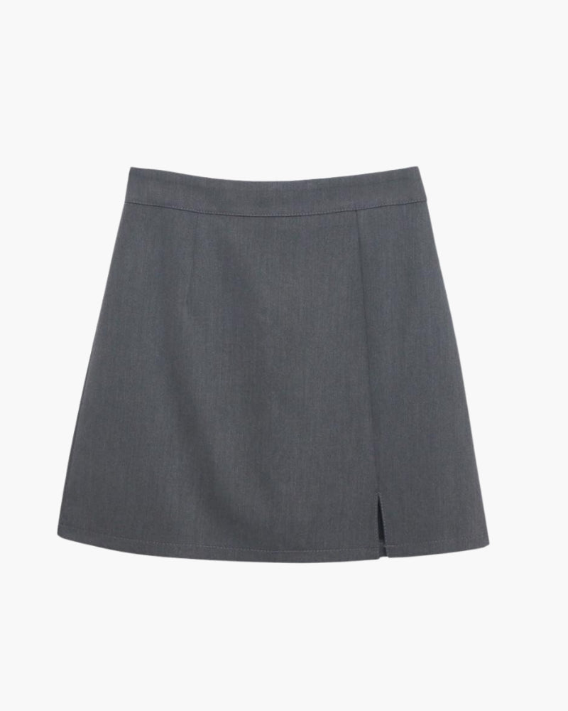Oxford Straight-Cut Miniskirt