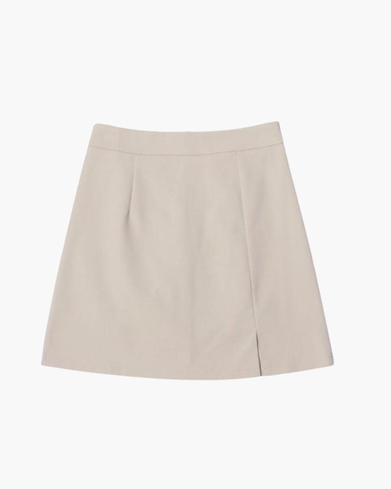 Oxford Straight-Cut Miniskirt