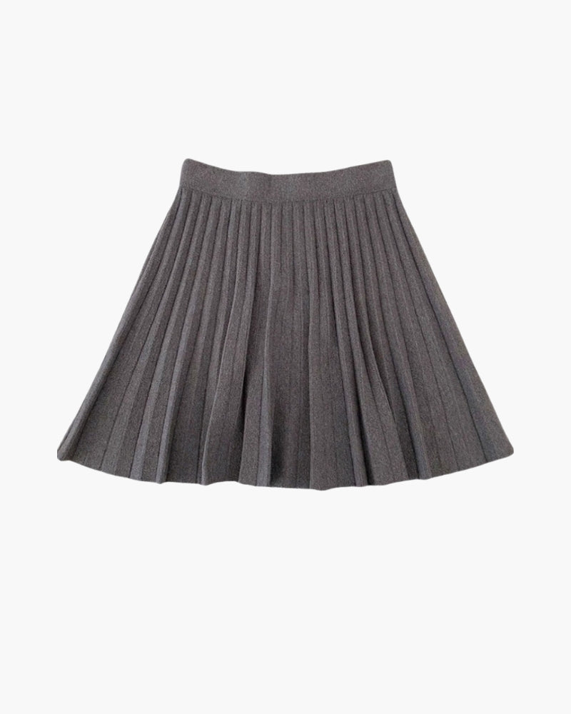 Pleated Wool Oxford Miniskirt — Timeless Elegance