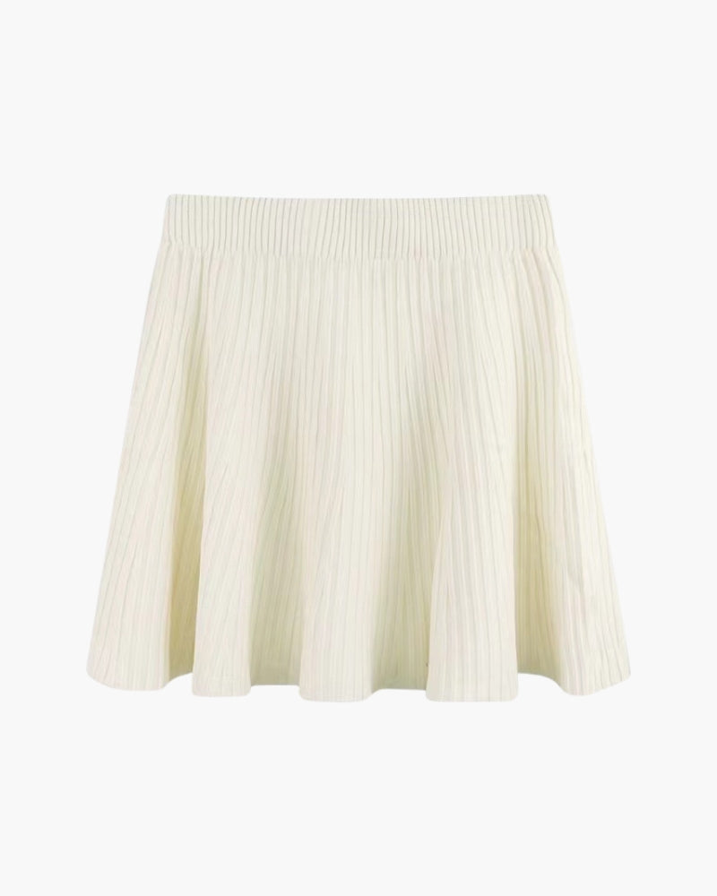 Pleated Wool Oxford Miniskirt — Timeless Elegance