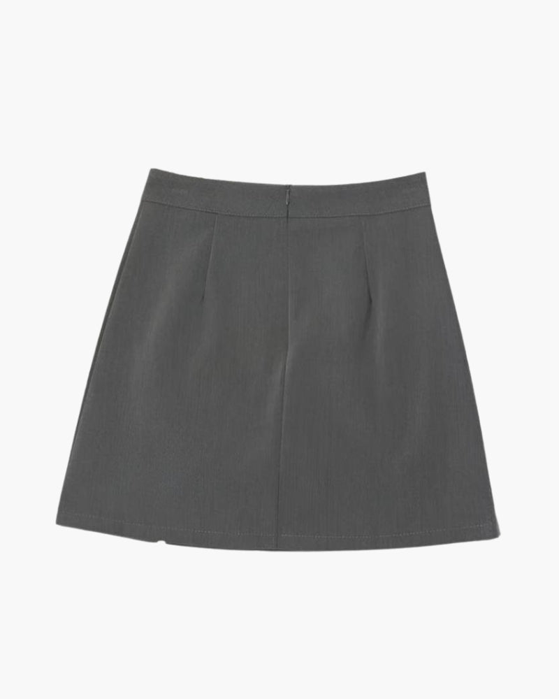Oxford Straight-Cut Miniskirt